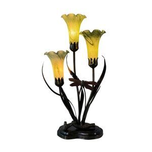 Vintage Dale Tiffany 3-Light Lily Lamp w/ Dragonfly